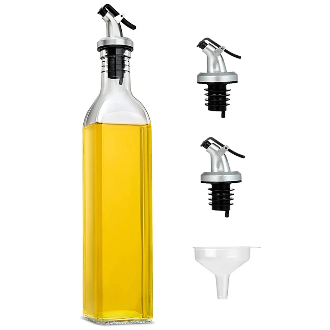 500ml Glass Olive Oil Vinegar Dispenser Gravy Boat Kitchen Oil Bottle Stainless Steel Leak-Proof Soy Sauce Vinegar Storage, Oil Bottle, Oil Dispenser, Oil Dispenser for Kitchen