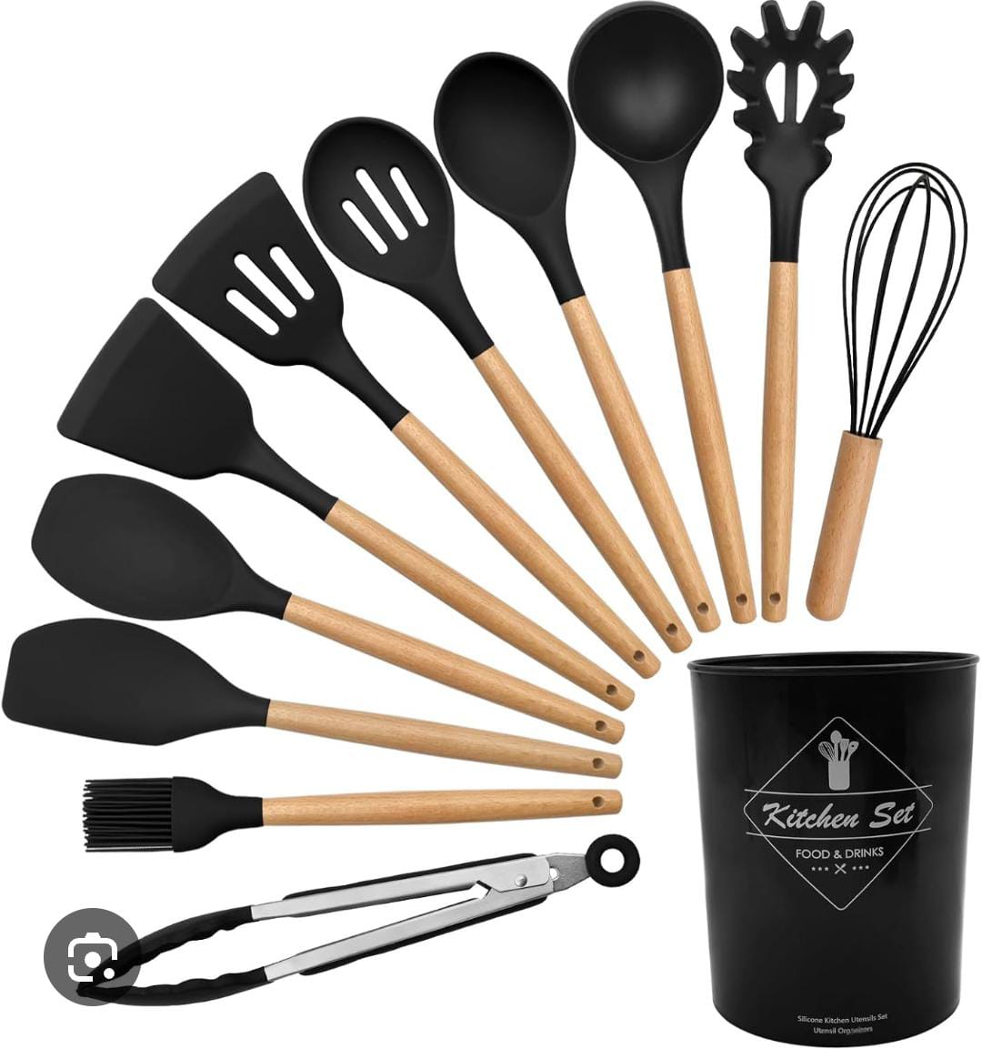 New Arrivals!!Stir, scoop, and serve in style! This 12-piece silicone spoon set brings vibrant color, heat resistance, and non-stick ease to every kitchen adventure.
