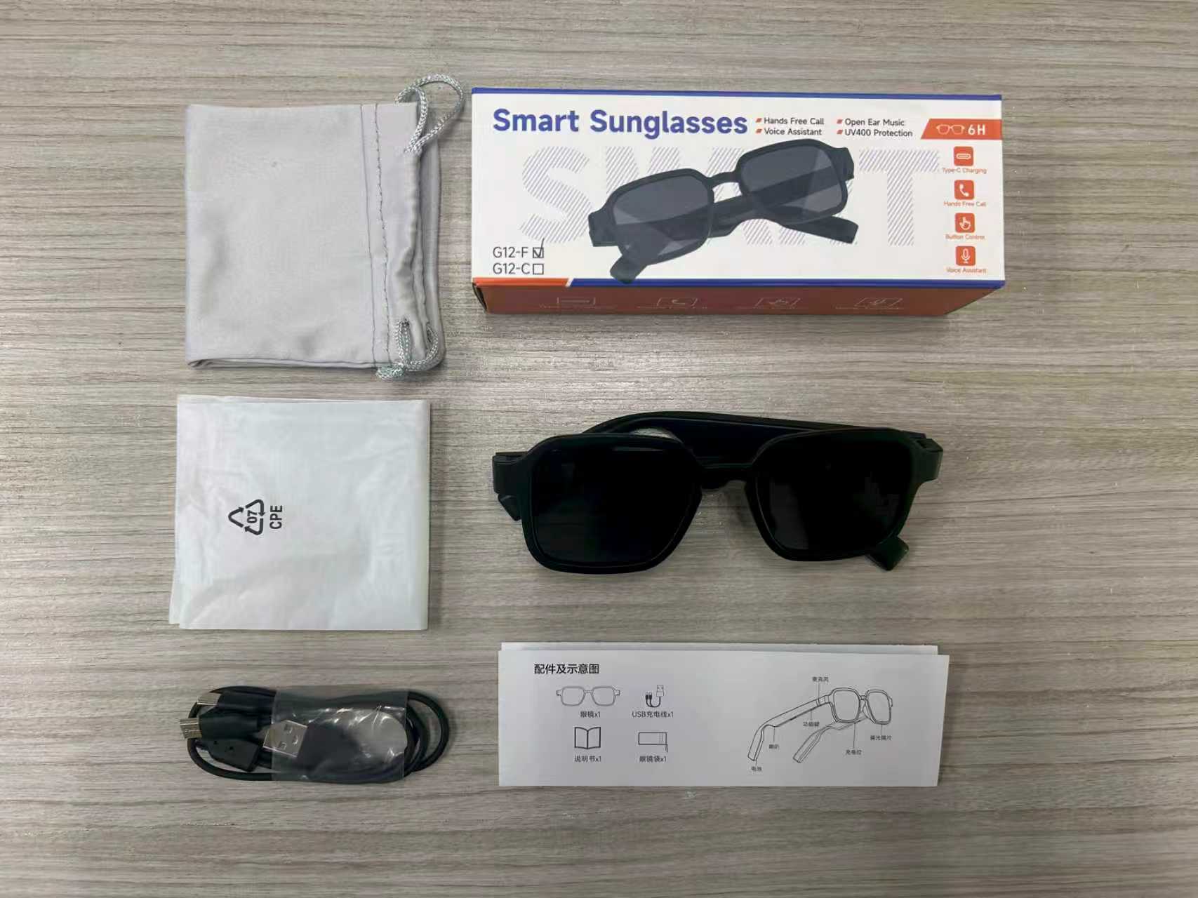 Smart Bluetooth Sunglasses Wireless Audio Glasses UV400 Handsfree Calls Music Sports Driving