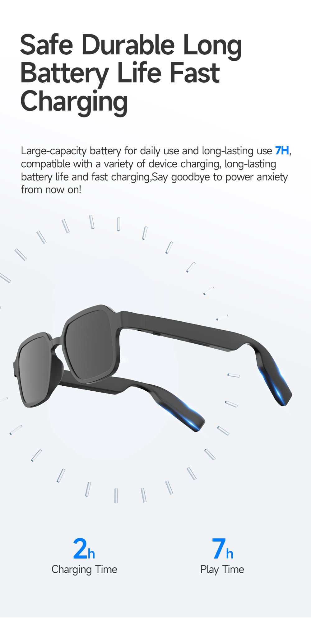 Smart Bluetooth Sunglasses Wireless Audio Glasses UV400 Handsfree Calls Music Sports Driving