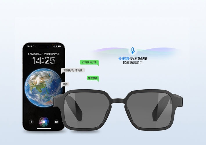 Smart Audio Bluetooth Sunglasses (Wireless + UV Protection)