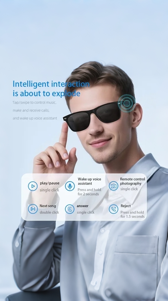 Smart Bluetooth Audio Sunglasses Wireless UV Protection Glasses