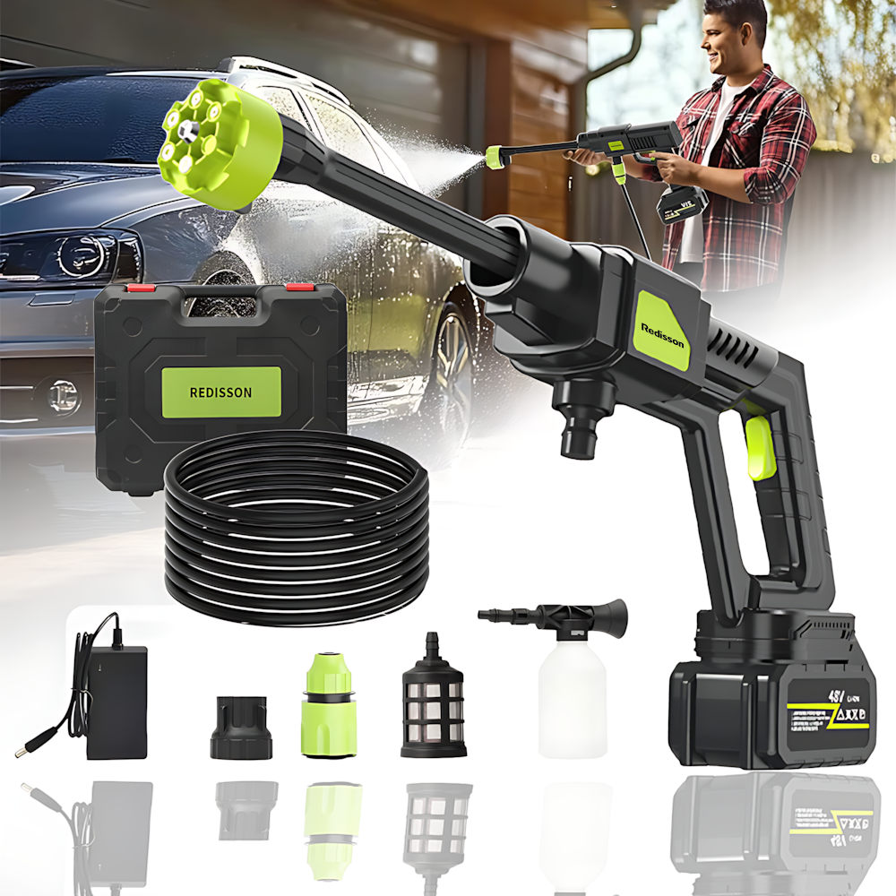 Cordless High-Pressure Power Washer,Cleaning Tool Gun-with Brushless Motor - 1 Pack