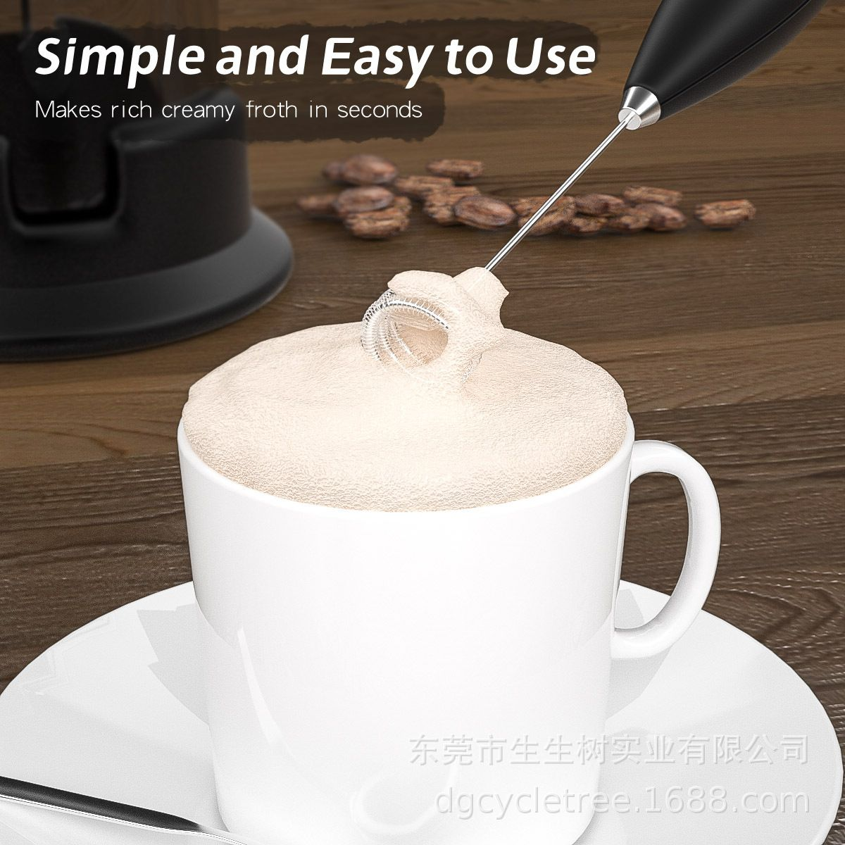 Handheld Electric Milk Frother/Egg Beater with Stainless Steel Stand