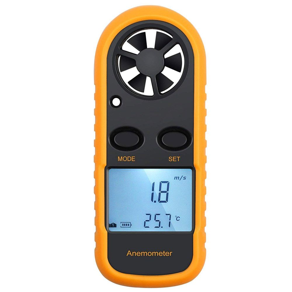 Handheld Digital Anemometer, LCD Display Wind Speed & Temperature Meter, Portable Air Flow Velocity Gauge For HVAC, Drone, Outdoor Activities