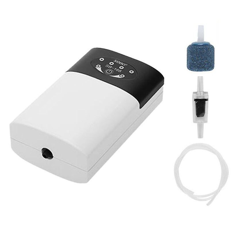 Portable Rechargeable Aquarium Air Pump, USB Battery Powered Quiet Oxygen Aerator with Air Stone, Check Valve & Air Tube For Fish Tank Outdoor Fishing