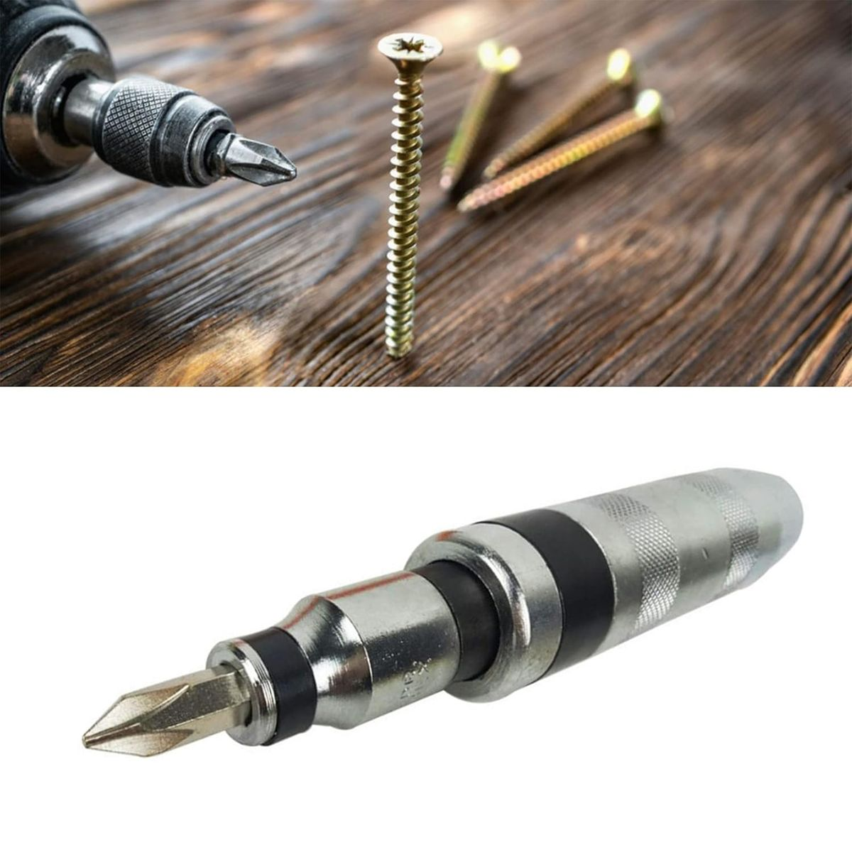 Impact Screwdriver Set, 1/2" Drive Heavy Duty Reversible Impact Driver Kit With 12 Bits For Stripped Screw Removal & Auto Repair