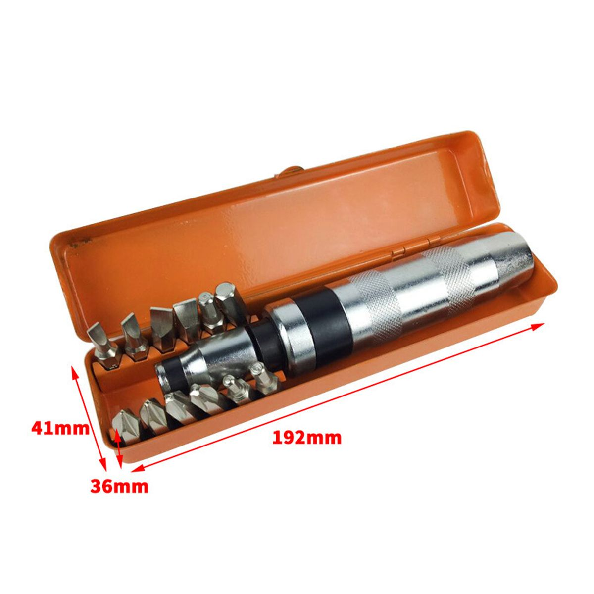 Impact Screwdriver Set, 1/2" Drive Heavy Duty Reversible Impact Driver Kit With 12 Bits For Stripped Screw Removal & Auto Repair