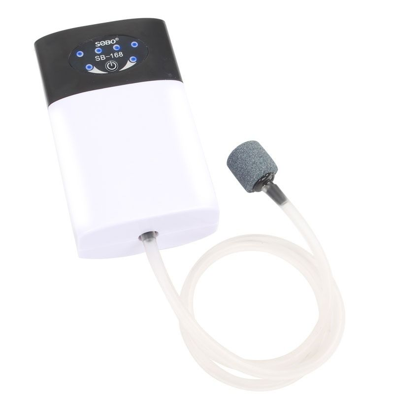 Portable Rechargeable Aquarium Air Pump, USB Battery Powered Quiet Oxygen Aerator with Air Stone, Check Valve & Air Tube For Fish Tank Outdoor Fishing