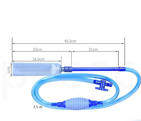 Hand Squeeze Air Bag Aquarium Water Changer, Manual Siphon Fish Tank Water Pump Cleaning Tool with Thickened Soft Rubber Air Bladder