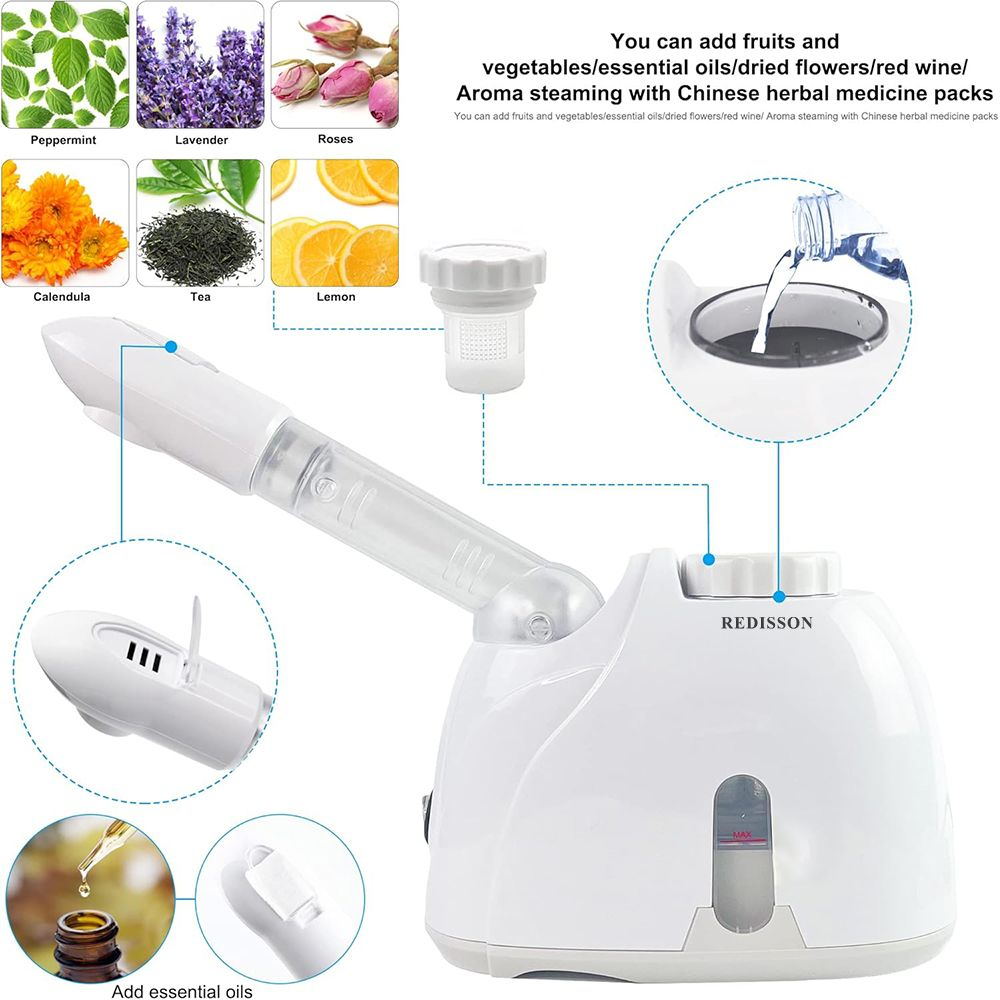 Facial Steamer Hot Mist Sprayer, 360° Rotatable Nozzle Face Humidifier For Dry Skin Pores Deep Cleansing & Moisturizing Home Beauty Care