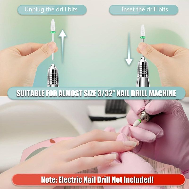 Nail Drill Bits Complete Set With Organizer, Multi-Shape Diamond Ceramic Rubber Nail Polishing Burrs For Electric Nail Machine