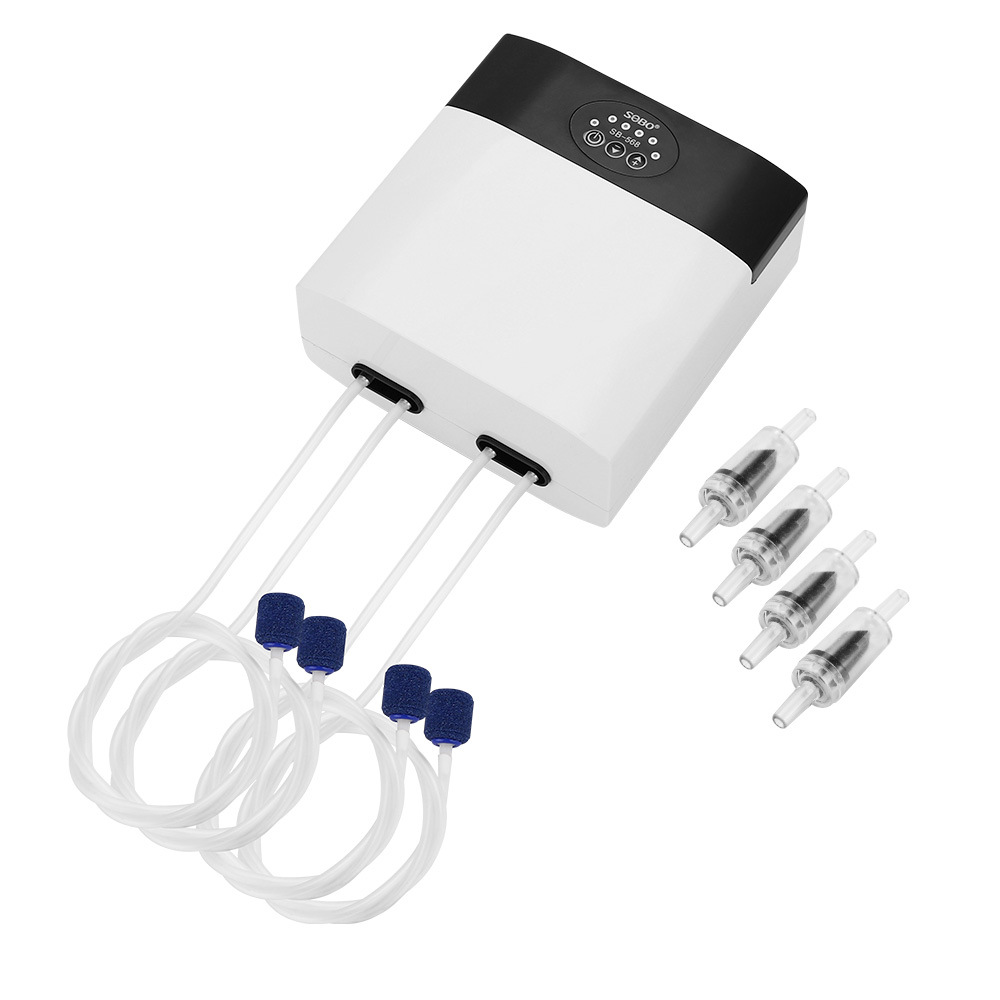 Portable Rechargeable Aquarium Air Pump, USB Battery Powered Quiet Oxygen Aerator with Air Stone, Check Valve & Air Tube For Fish Tank Outdoor Fishing