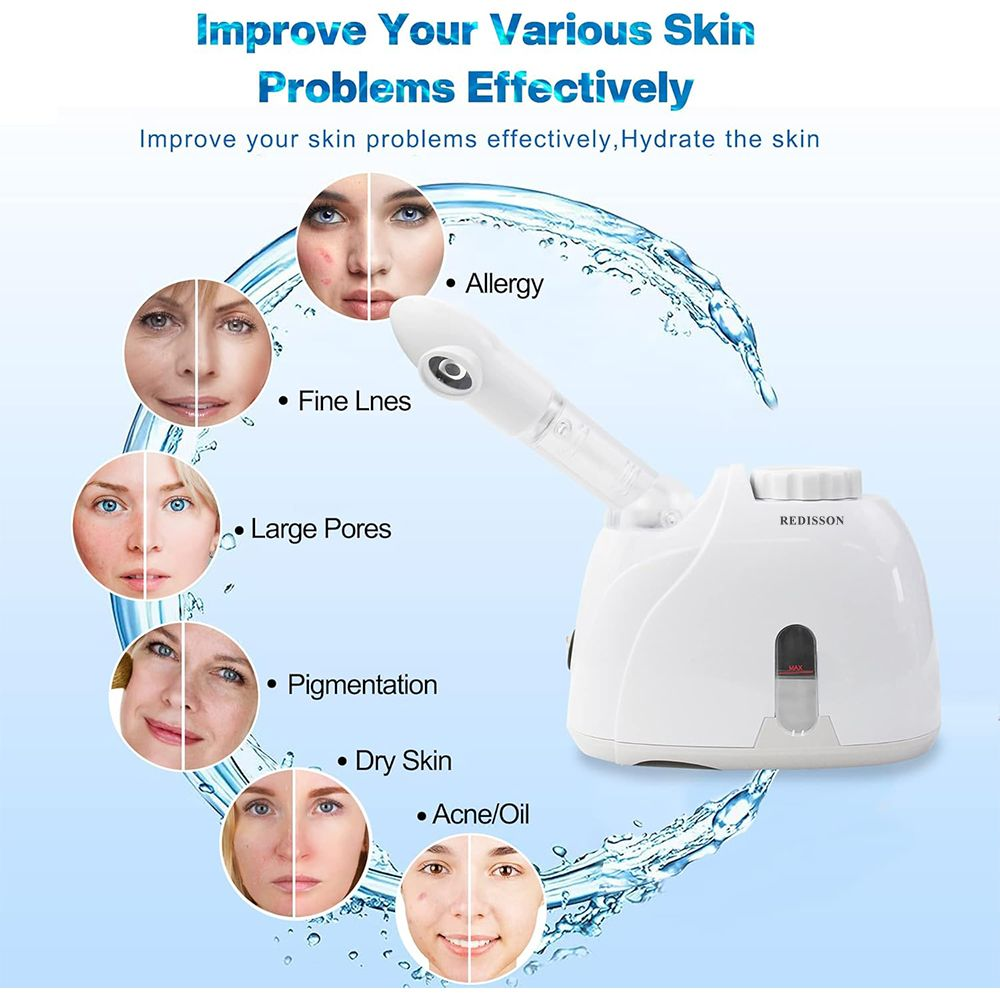 Facial Steamer Hot Mist Sprayer, 360° Rotatable Nozzle Face Humidifier For Dry Skin Pores Deep Cleansing & Moisturizing Home Beauty Care