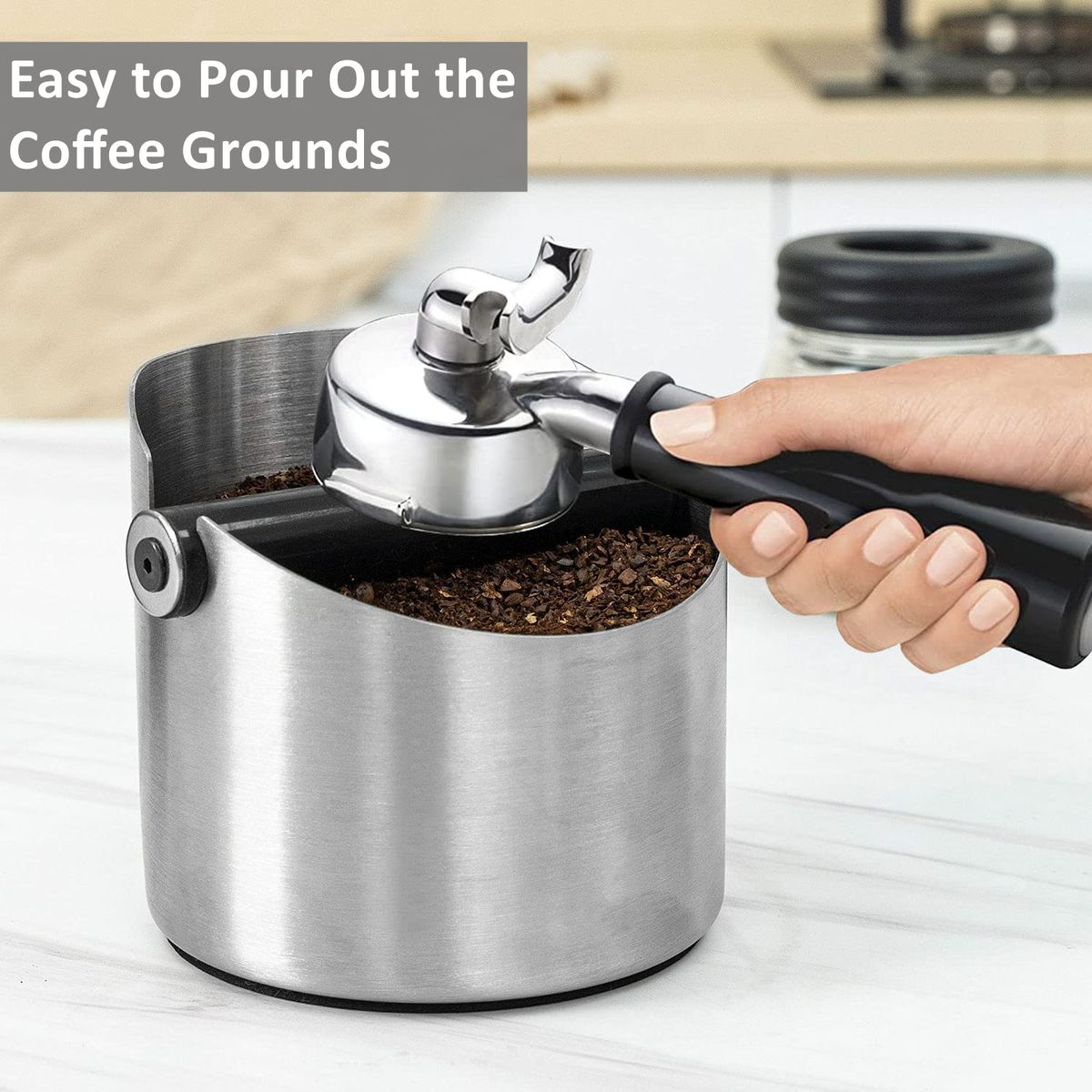 Coffee Grounds Knock Bin ABS Plastic Knock Box Round Mini Knock Bin Semi-Automatic Coffee Machine Dedicated Waste Grounds Box