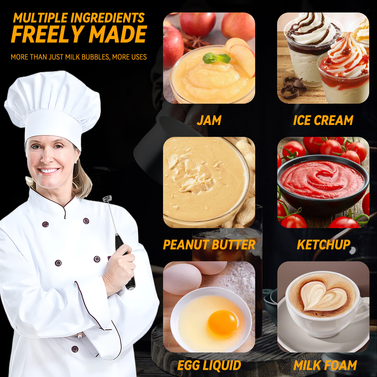 Handheld Electric Milk Frother/Egg Beater with Stainless Steel Stand