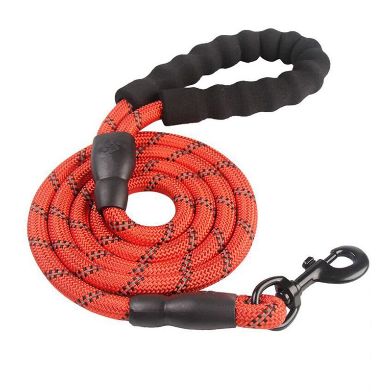 Reflective Heavy Duty Dog Leash, Soft Padded Handle Nylon Rope Dog Walking Leash with Durable Metal Clasp For Small Medium Large Dogs