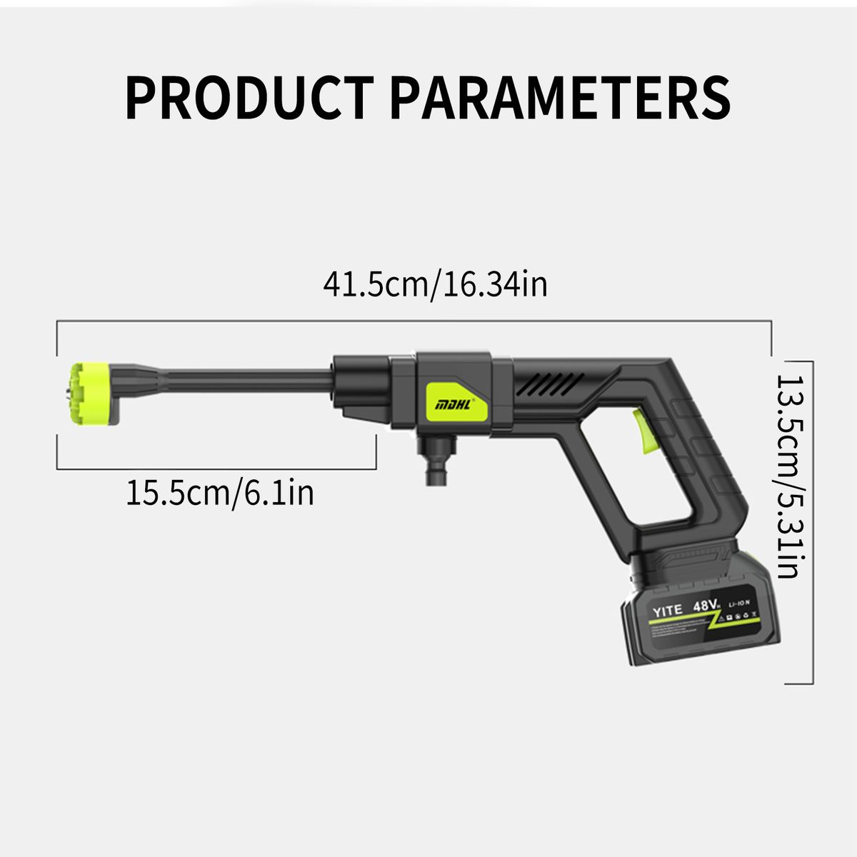 Cordless High-Pressure Power Washer,Cleaning Tool Gun-with Brushless Motor - 1 Pack