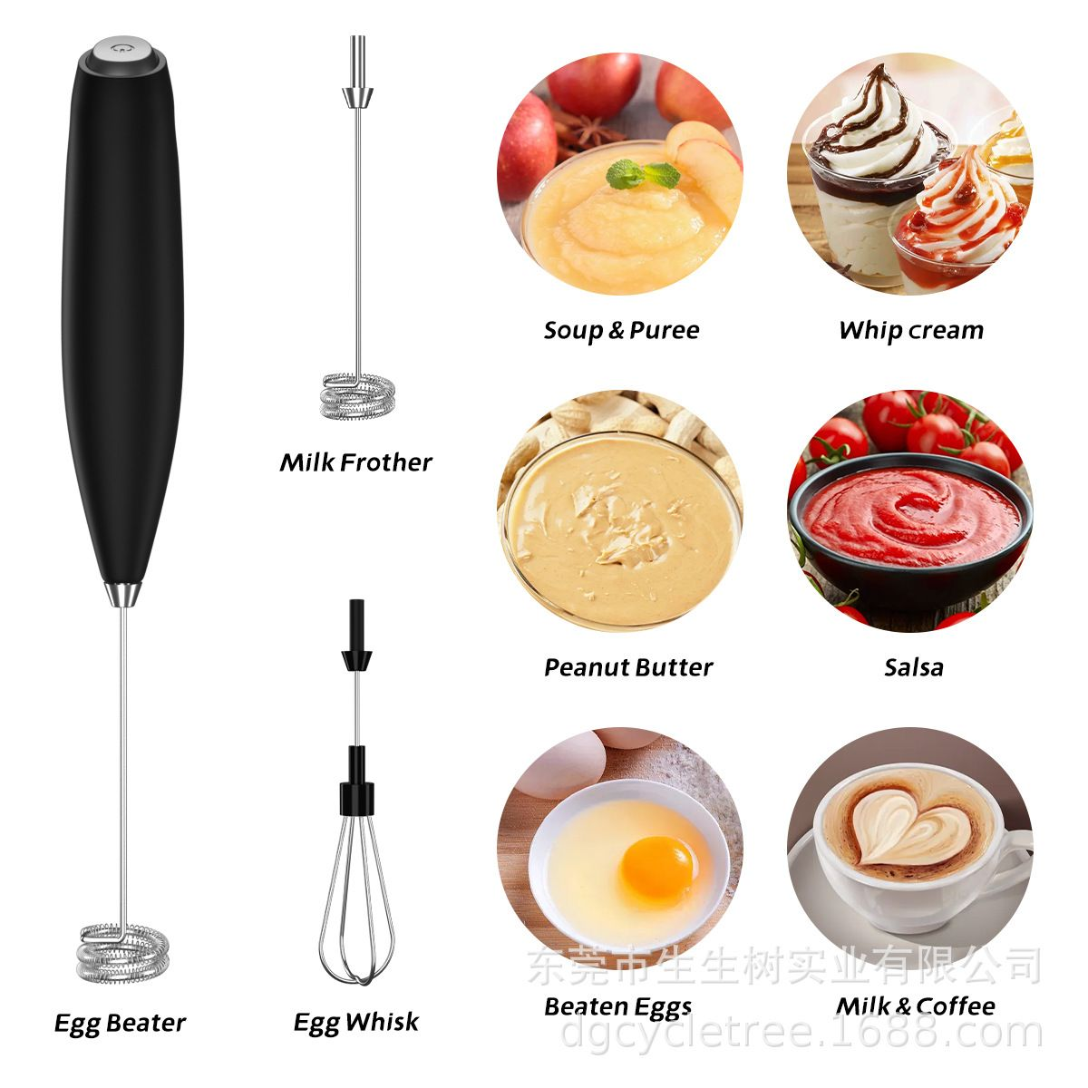 Handheld Electric Milk Frother/Egg Beater with Stainless Steel Stand