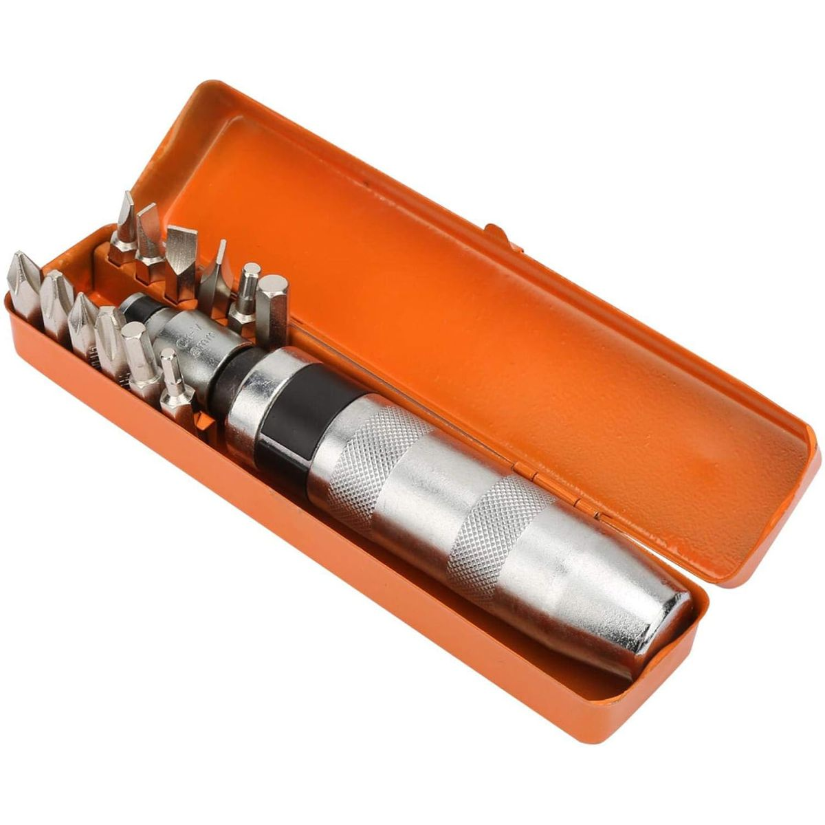 Impact Screwdriver Set, 1/2" Drive Heavy Duty Reversible Impact Driver Kit With 12 Bits For Stripped Screw Removal & Auto Repair