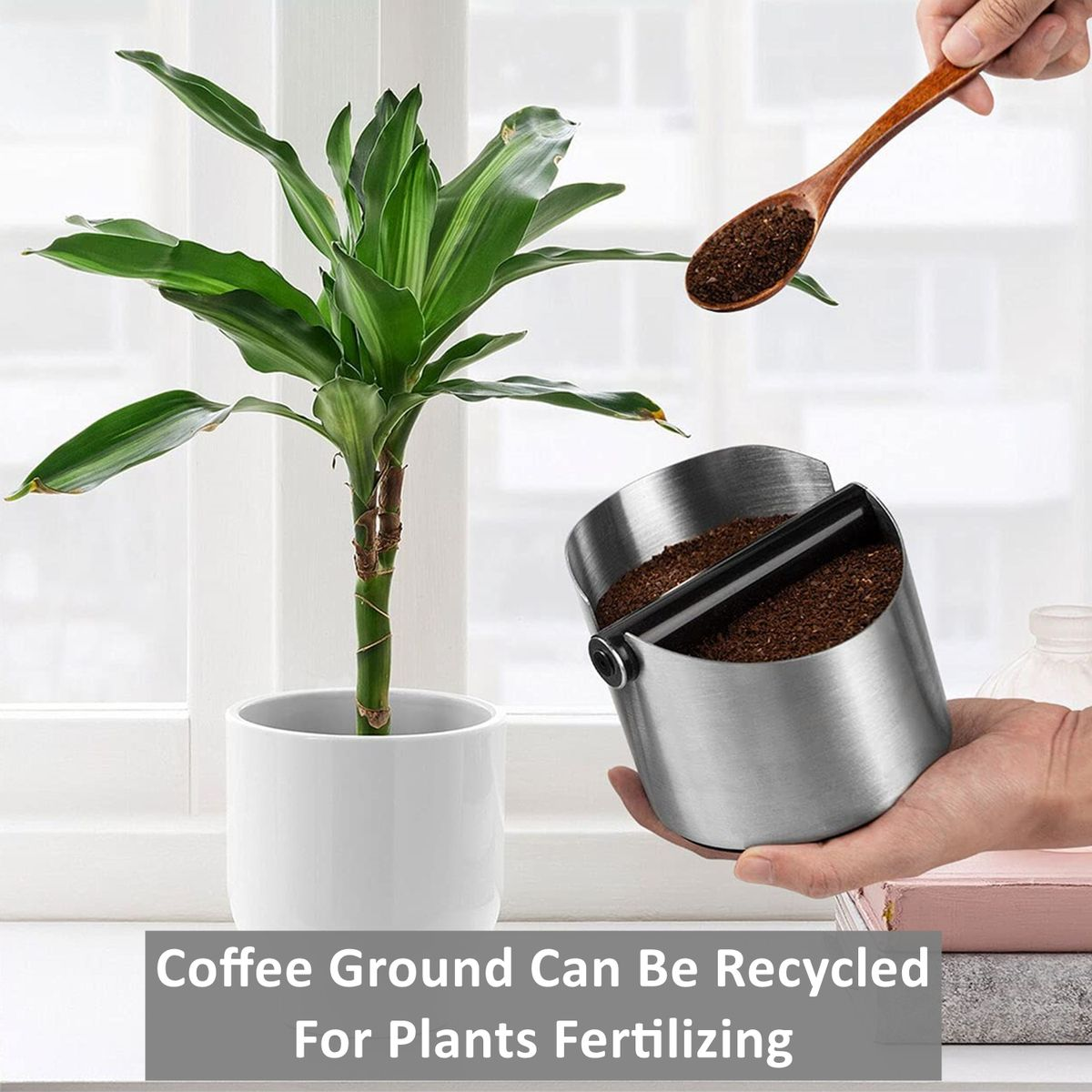 Coffee Grounds Knock Bin ABS Plastic Knock Box Round Mini Knock Bin Semi-Automatic Coffee Machine Dedicated Waste Grounds Box
