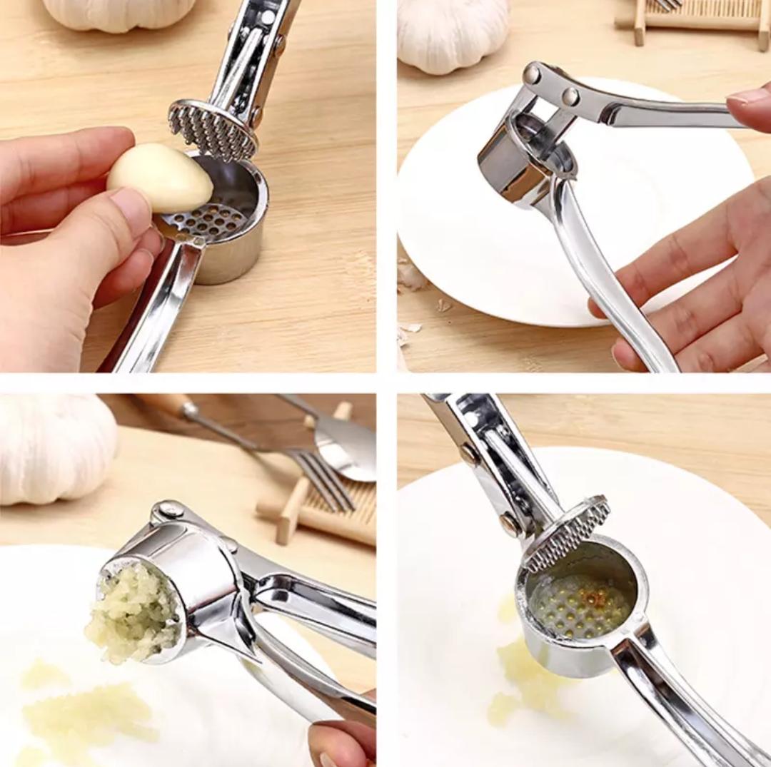 Premium Garlic Press Professional Garlic Mincer Easy to Squeeze and Clean Rust Proof & Dishwasher Safe Efficient Ginger Crusher Silver,garlic crusher presser
