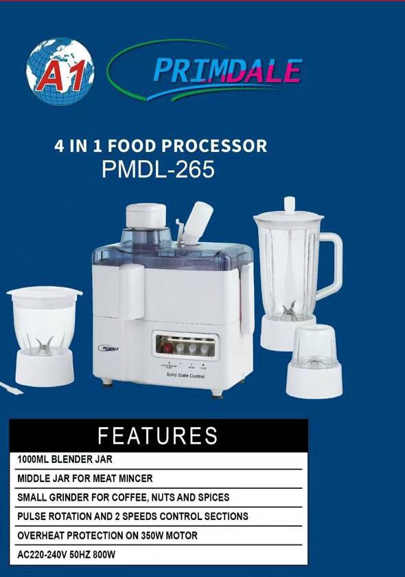 Primdale 4 in 1 Quality Juicer, Blender, Grinder & Mill – Complete Kitchen Solution.