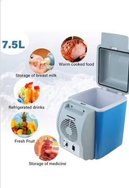 Car Refrigerator, 12V 7.5L Mini Home Camping Fridge Electric Cool Box Cooler Warmer Travel Portable Box Freezer