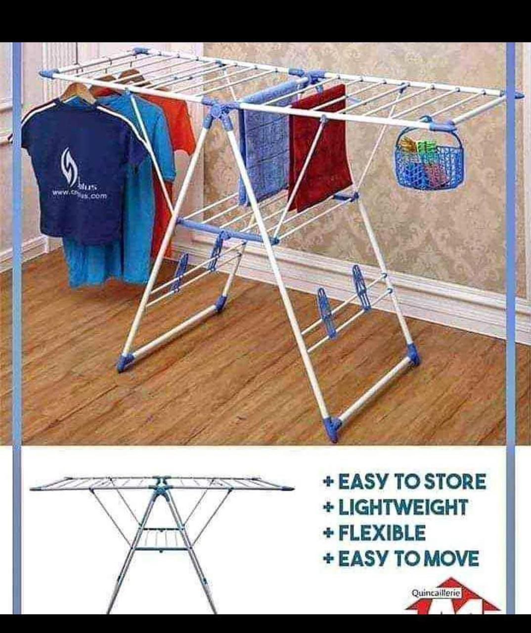 Portable Clothes Drying Rack – Foldable Laundry Hanger Stand, Foldable and lightweight design for easy storage and portability, Durable metal frame with rust-resistant coating.