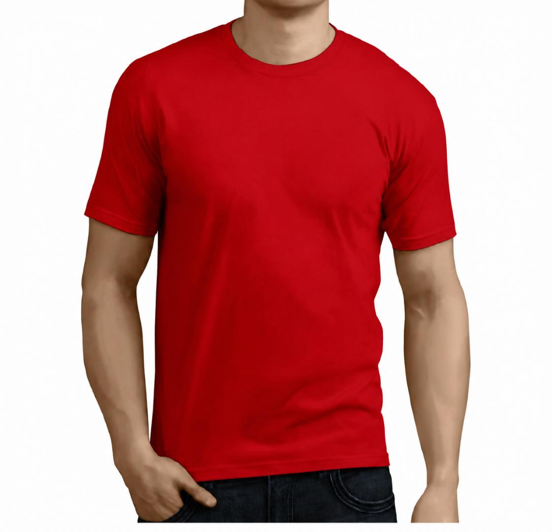 Men’s Classic Red Crew Neck T-Shirt – Casual Soft Cotton Plain Short Sleeve Tee for Everyday Wear