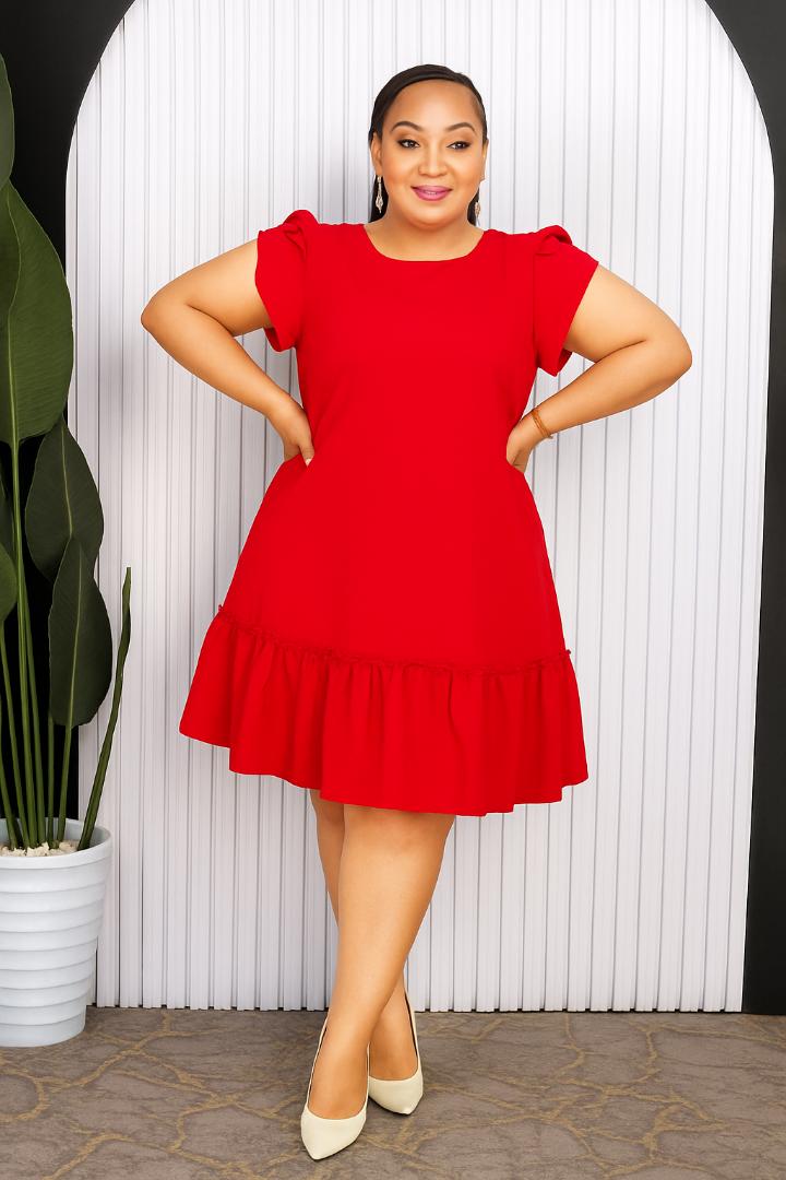 Elegant Women’s Black Ruffle Hem Midi Dress – Comfortable Loose Fit Casual & Office Wear Dress , Step out in style with this elegant black midi dress designed for comfort and confidence.