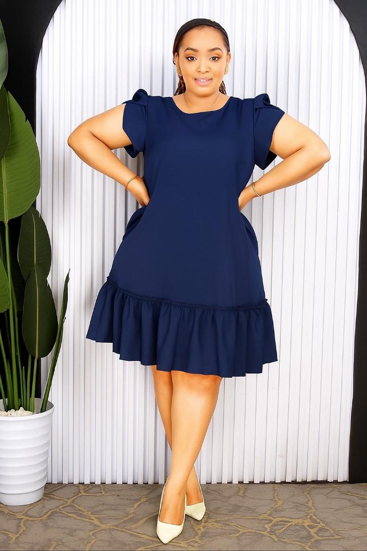 Elegant Women’s Black Ruffle Hem Midi Dress – Comfortable Loose Fit Casual & Office Wear Dress , Step out in style with this elegant black midi dress designed for comfort and confidence.