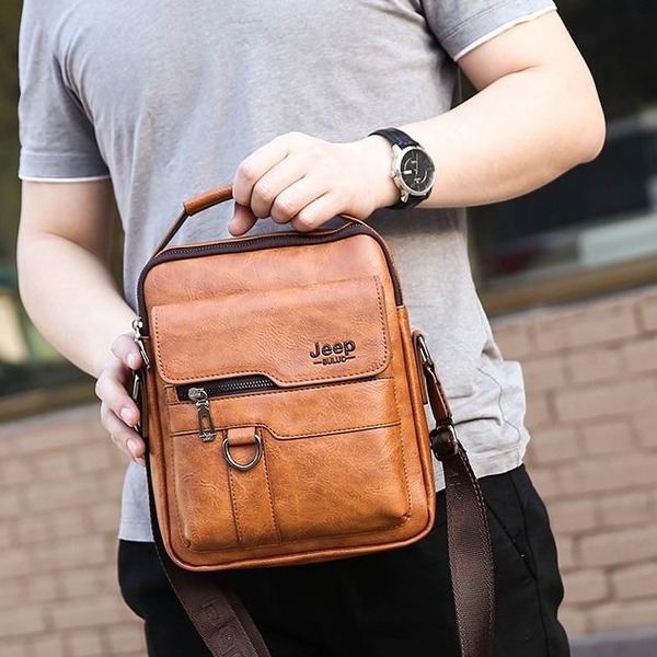 Men Bags Single Shoulder Bag Fashion Man Crossbody Bag Man Business Briefcase Messenger Bag Traveling Bag Shoulder PU Leather Cross-body Sling Bag Large Capacity Waterproof Bag