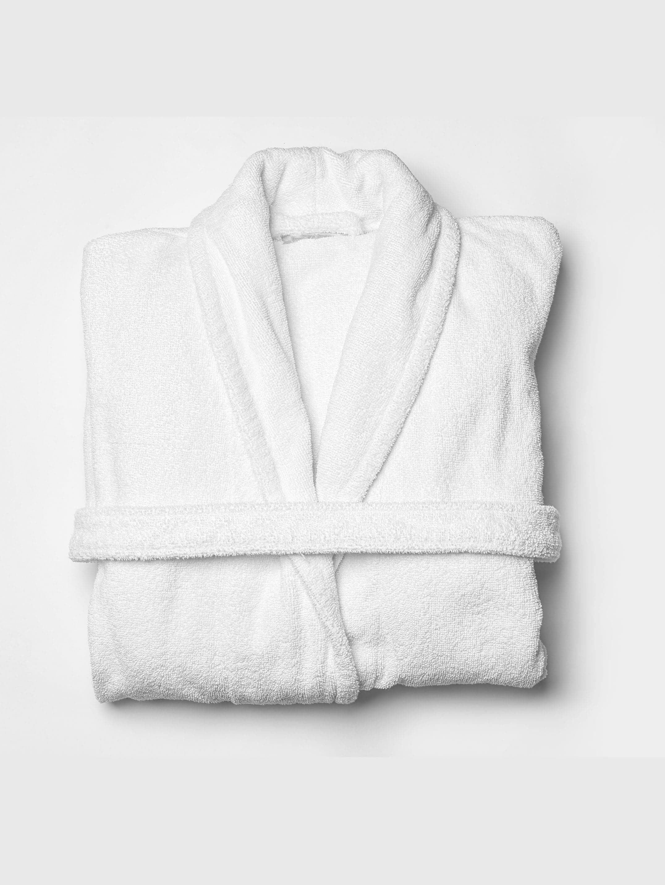 Latest Good Quality cozy, plush white unisex fleece or cotton bathrobe featuring a shawl collar and waist tie.
