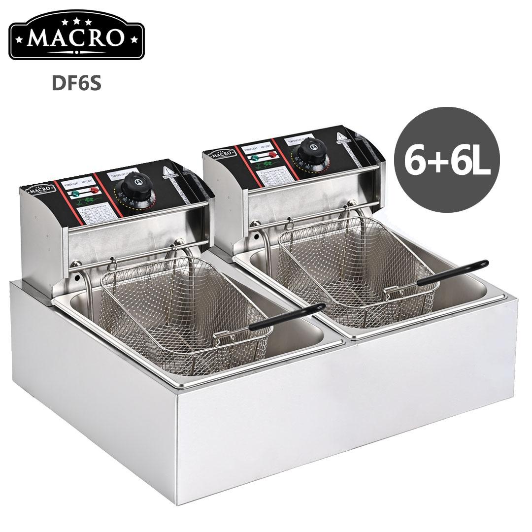 6L + 6L Double Deep Fryer with Commercial Chips CutterOR 6L + 6L Double Deep Fryer high-capacity frying machine designed for both home business and commercial use, especially for making chips