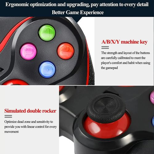 V8 Wireless Bluetooth Game Controller Gaming Pad With Smartphone Holder