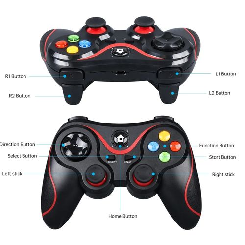 V8 Wireless Bluetooth Game Controller Gaming Pad With Smartphone Holder