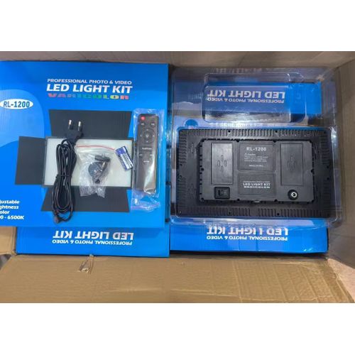 RL-1200 Professional LED Light Kit – Adjustable Brightness & Color Temperature 3200K–6500K – Photo & Video Lighting Panel 12 inch