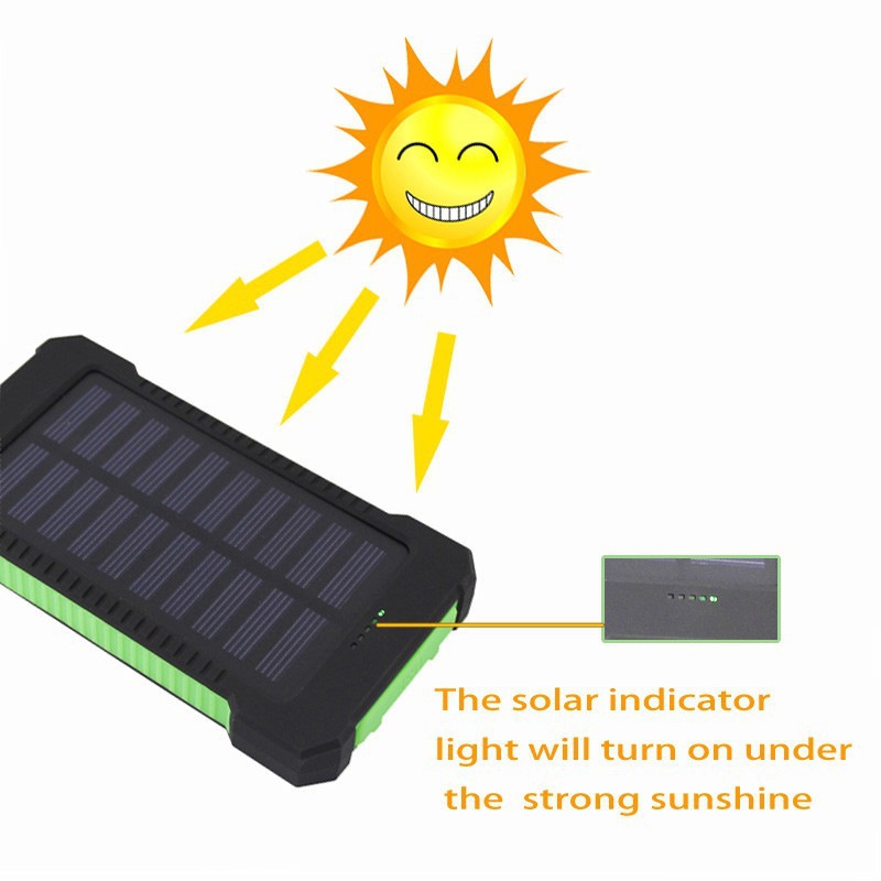 Wireless portable outdoor waterproof dual light solar power bank 20000mAh outdoor portable power bank durable and long-lasting
