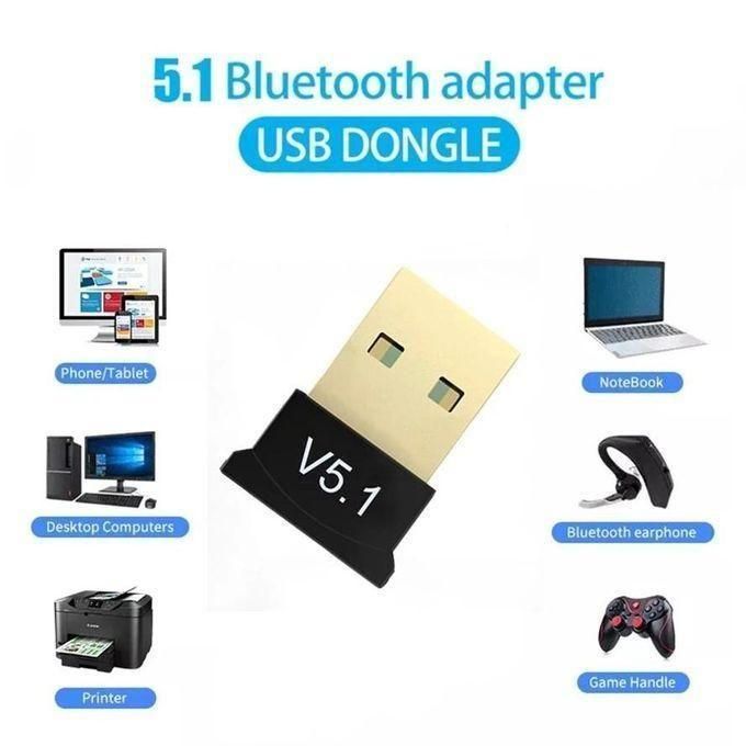 USB Wireless Bluetooth Adapter 5.1 Transmitter Receiver For Computer PC Laptop Phone Tablet Printer Headphone Speaker Wireless Mouse Keyboard USB Music Dongle Adapter Car Speaker