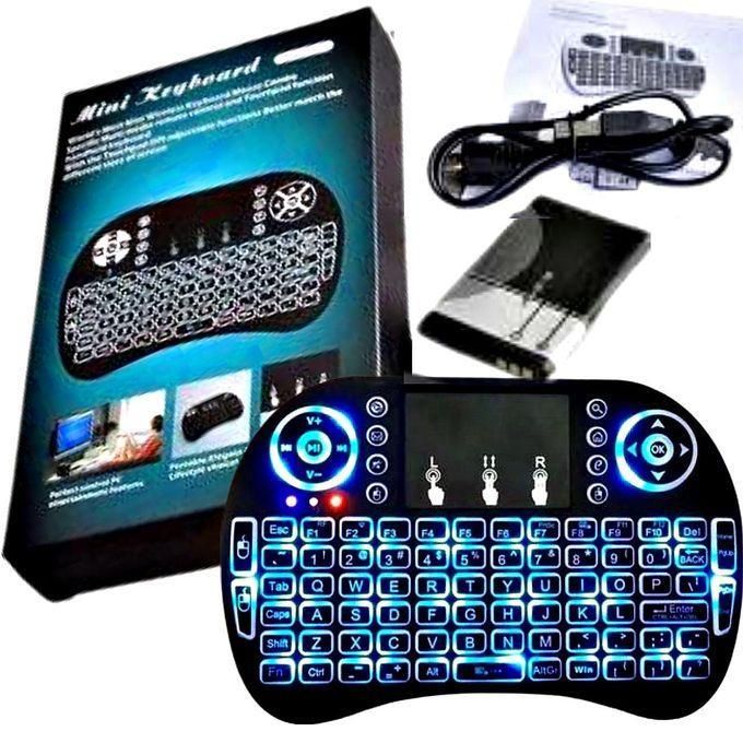 Mini Wireless Backlit Keyboard with Touchpad for Smart TV, PC, Android TV Box, PS4, PS5 & Xbox - 2.4GHz & Bluetooth Multi-Mode Rechargeable Remote Control Combo
