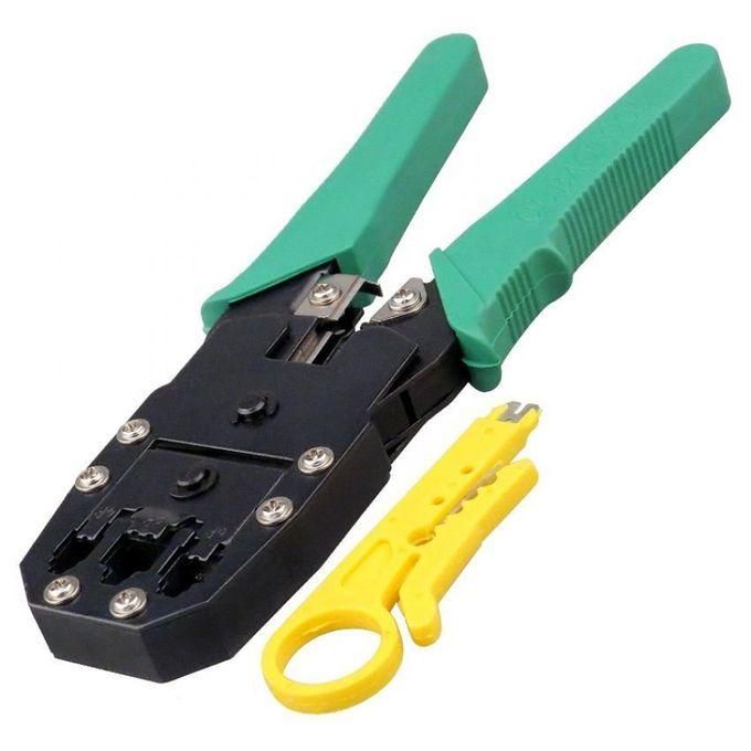Professional RJ45 Crimp Tool Ethernet Crimper for RJ45 Cat6 Cat5 Cat5e Pass Through Connectors and RJ12 Plug RJ45 Cable