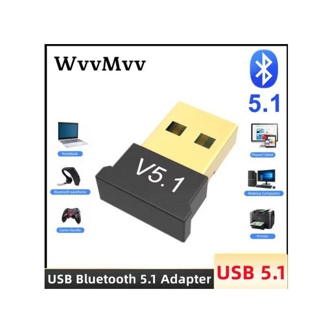 USB Wireless Bluetooth Adapter 5.1 Transmitter Receiver For Computer PC Laptop Phone Tablet Printer Headphone Speaker Wireless Mouse Keyboard USB Music Dongle Adapter Car Speaker