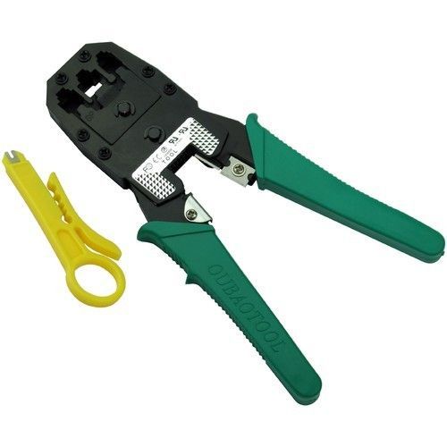 Professional RJ45 Crimp Tool Ethernet Crimper for RJ45 Cat6 Cat5 Cat5e Pass Through Connectors and RJ12 Plug RJ45 Cable