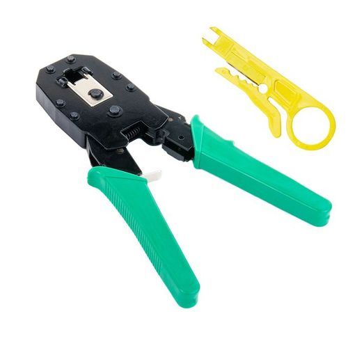 Professional RJ45 Crimp Tool Ethernet Crimper for RJ45 Cat6 Cat5 Cat5e Pass Through Connectors and RJ12 Plug RJ45 Cable