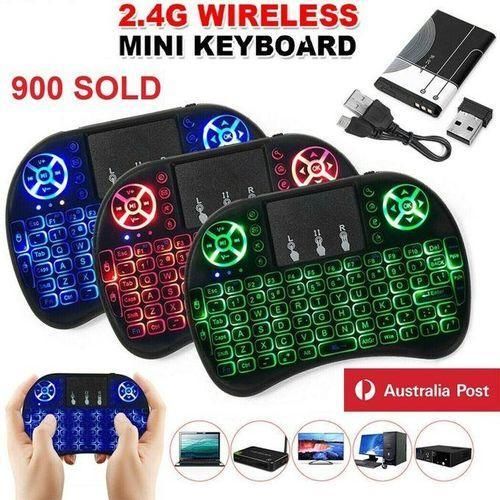 Mini Wireless Backlit Keyboard with Touchpad for Smart TV, PC, Android TV Box, PS4, PS5 & Xbox - 2.4GHz & Bluetooth Multi-Mode Rechargeable Remote Control Combo