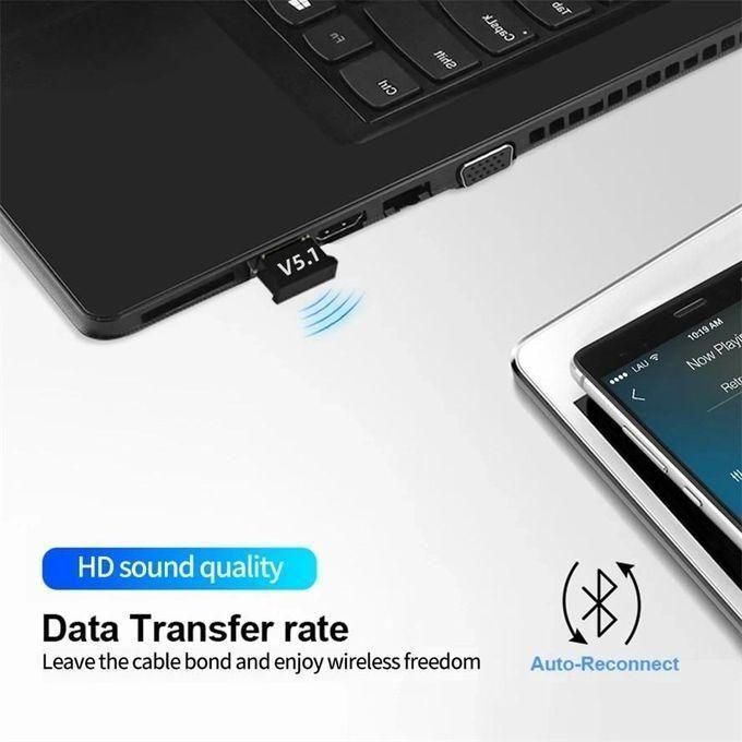 USB Wireless Bluetooth Adapter 5.1 Transmitter Receiver For Computer PC Laptop Phone Tablet Printer Headphone Speaker Wireless Mouse Keyboard USB Music Dongle Adapter Car Speaker