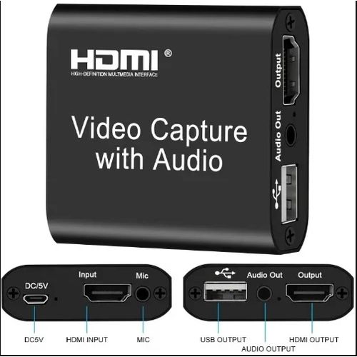 Video Capture Card with Audio,4K Live Streaming HDMI Video Game Capture Grabber Recording Device with Mic Input and Stereo Audio Output