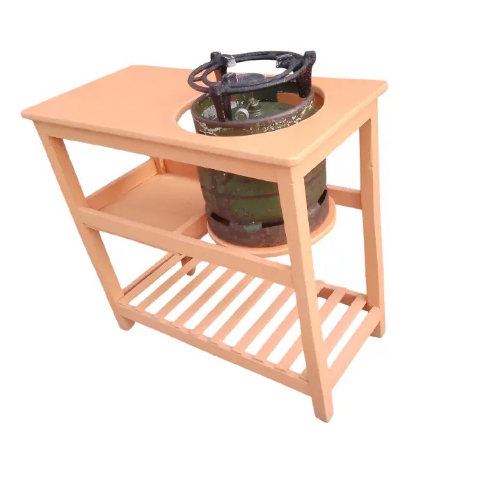 [Crazy offer] Modern strong and classic kitchen table, Wooden strong Kitchen table with racks. suitable for 6KG cooking Meko.as picture