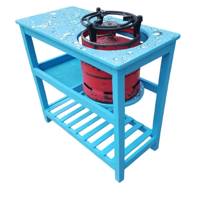 [Crazy offer] Modern strong and classic kitchen table, Wooden strong Kitchen table with racks. suitable for 6KG cooking Meko.as picture